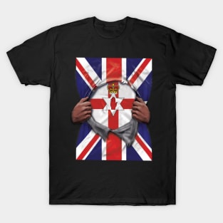 Northern Ireland Flag Great Britain Flag Ripped - Gift for Irish From Northern Ireland T-Shirt